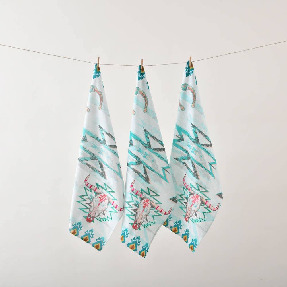Cow Skull Tea Towel