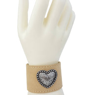 Suede Bracelet with Heart Concho