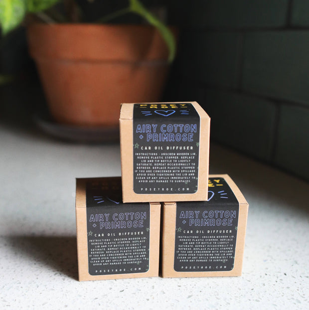 Airy Cotton + Primrose Scented Oil Car Diffuser