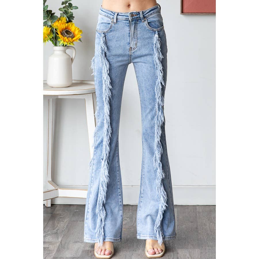 Frayed Flared Jeans