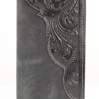 Oil Pull Up Tooled Leather Accent Rodeo Wallet