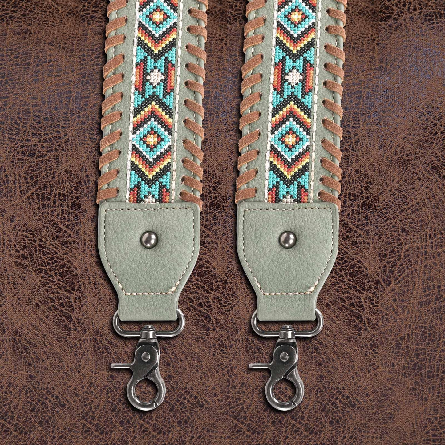 Western Guitar Style Embroidered Aztec Crossbody Strap: Cowgirl