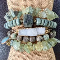 Elyse Bracelet Set Laboradite/Green
