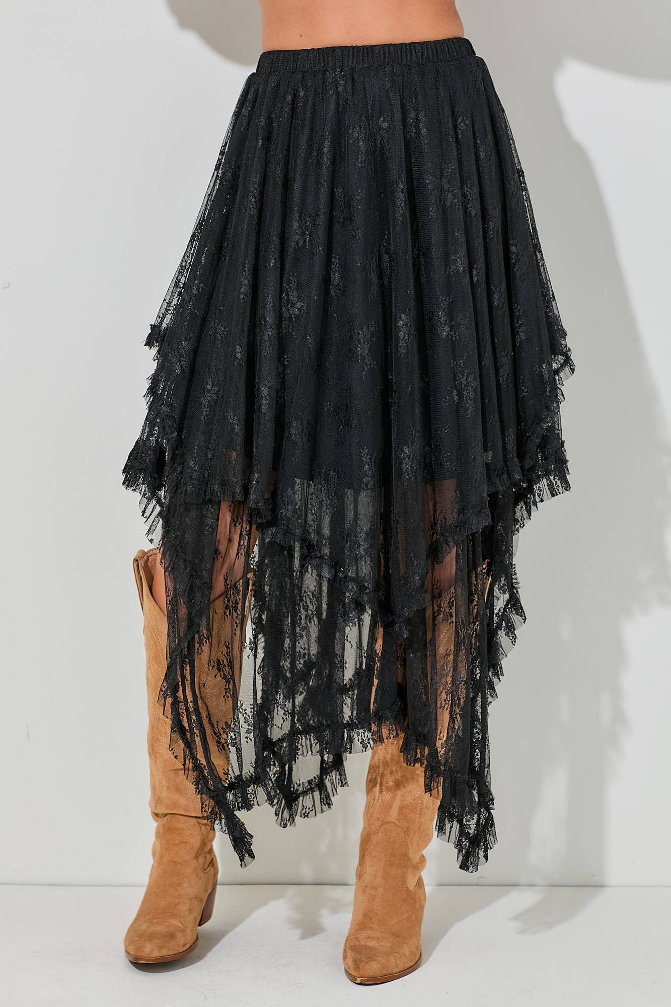 Lace Layered Hem Skirt