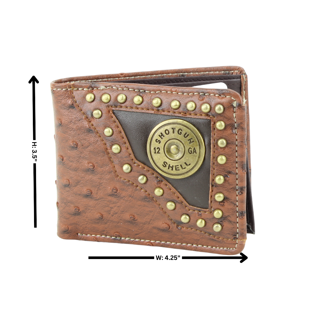 Vegan Concho Bifold w Shotgun Shell Medallion