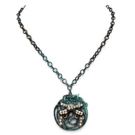 Rhinestone Pistol Necklace with Earrings