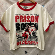 Prison Rodeo Ringer Crop T-Shirt