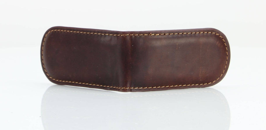 American Bison Oil Pull Up Leather Money Clip
