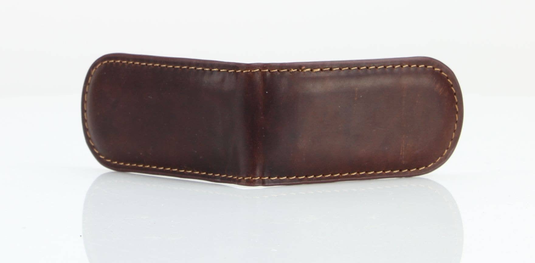 American Bison Oil Pull Up Leather Money Clip