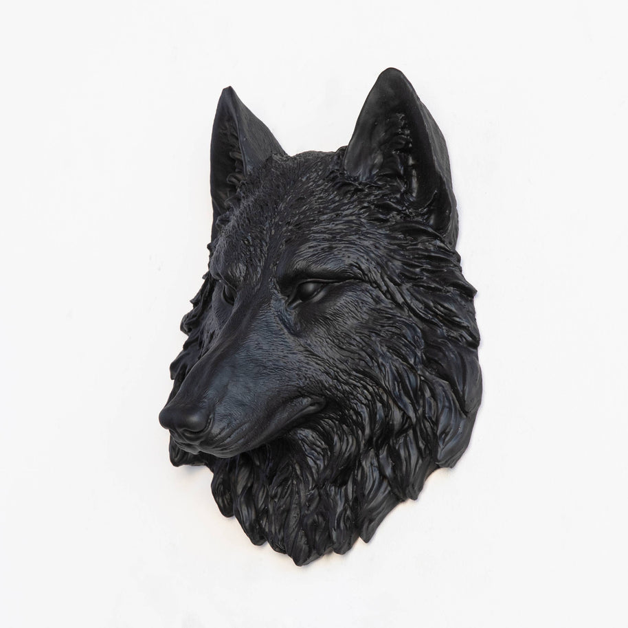 Mini Wolf Head Wall Mount, Bronze