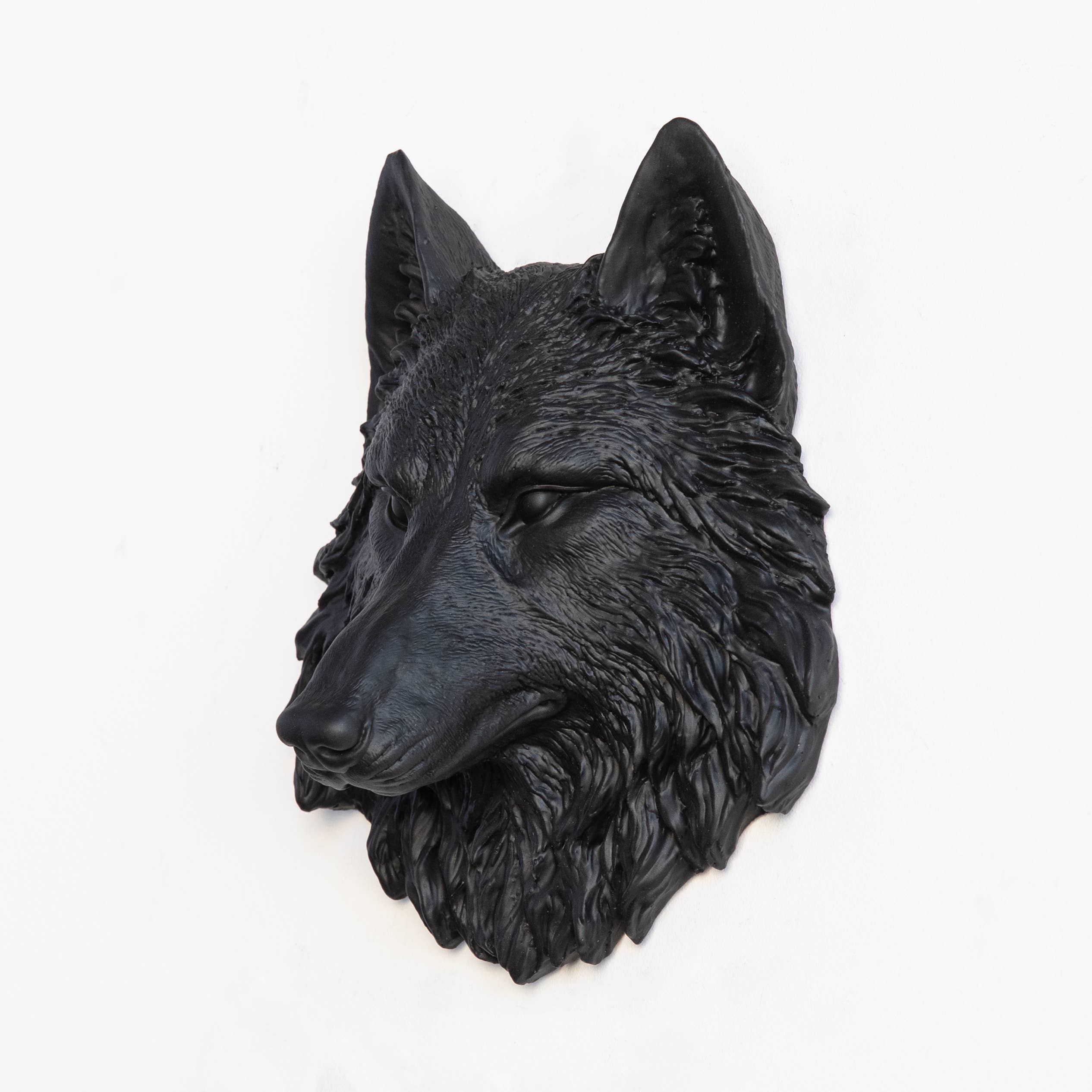 Mini Wolf Head Wall Mount, Bronze