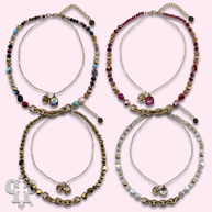 Swarovski® crystals double strand bead choker
