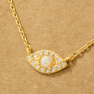 Opal Studded Evil Eye Necklace