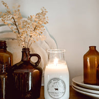 Milk Bottle Candle, Be Happy
