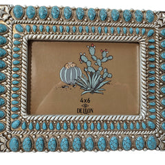 Rustic Western Star Turquoise Beads 6” x 4” Picture Frame