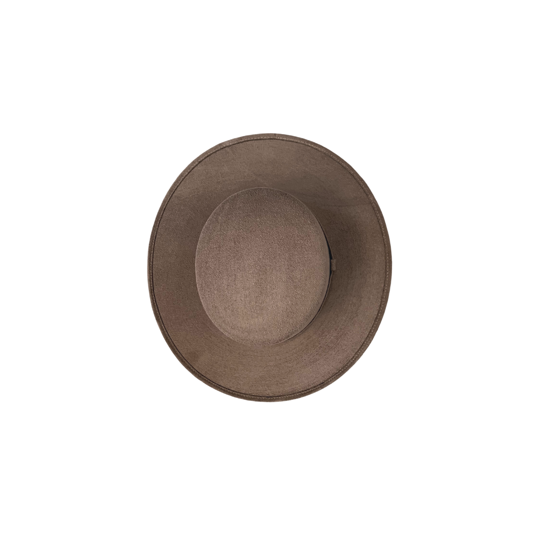 Vegan Suede Boater Hat