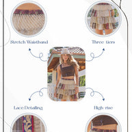 Patchwork Ruffle Tiered Mini Skirt