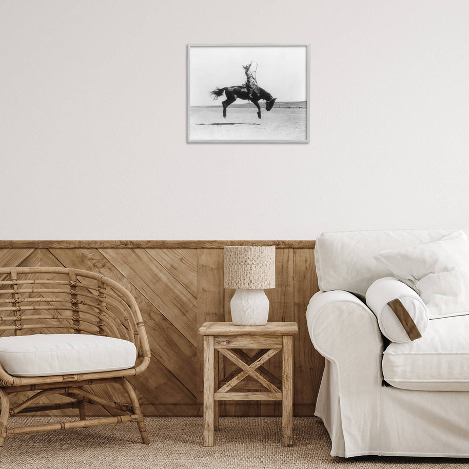 Galloping Rodeo Cowgirl Framed Art