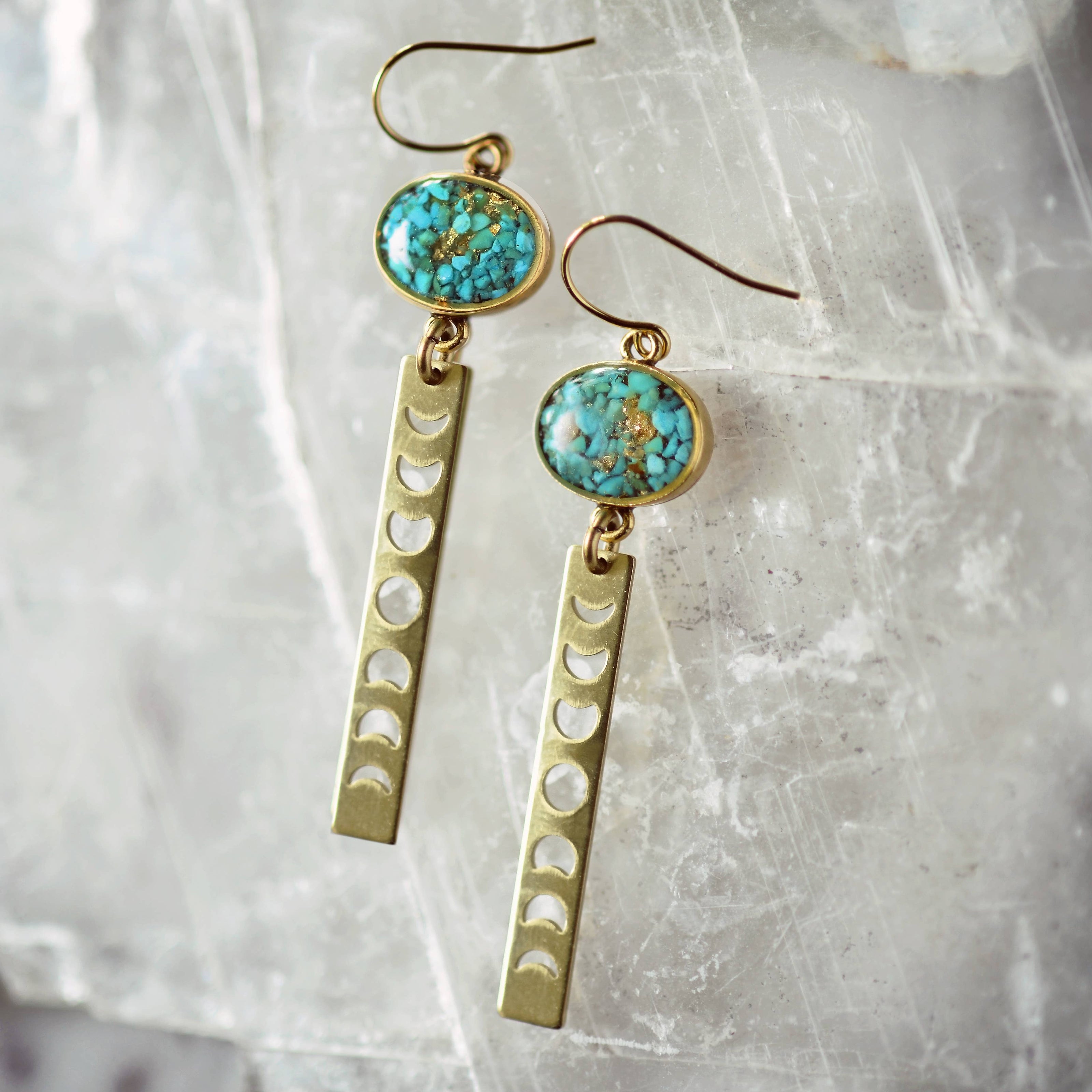 Crushed  Moonphase Earring