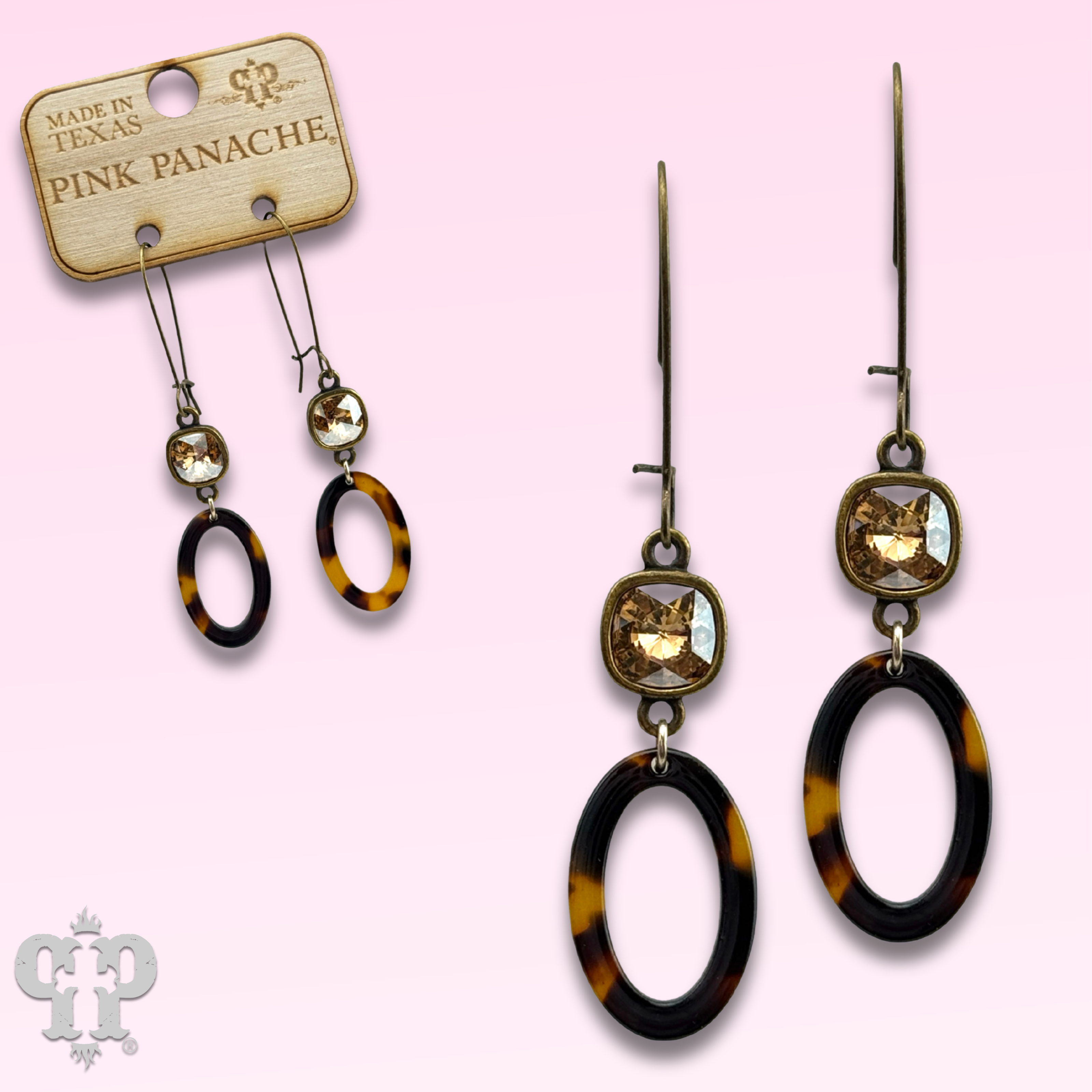 Swarovski® crystals & Tortoise earrings