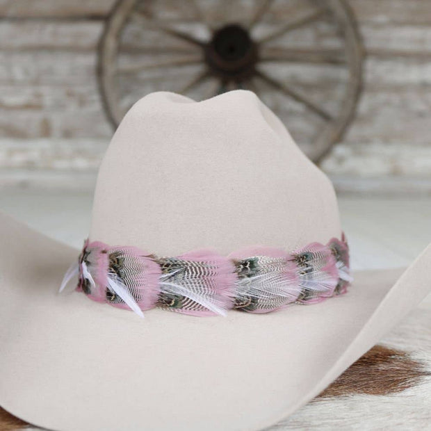 Blossom Pink Feather Hat Band
