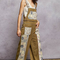 Patchwork & Studs Overalls