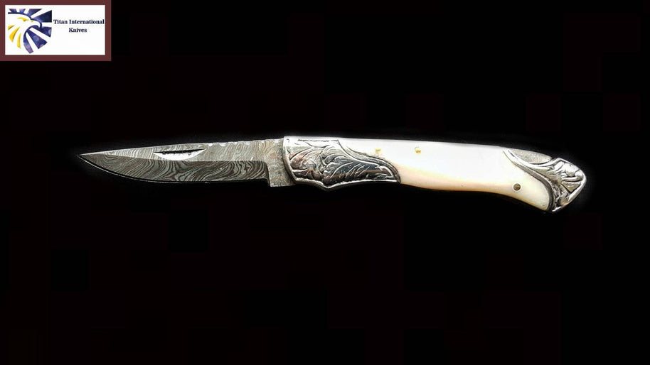 Bone & Engraved Pocket Knife