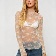 Long-Sleeve Lace Top