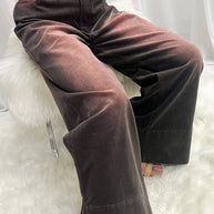 Stone Washed Cotton Corduroy Cropped Pants