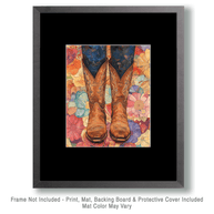 Floral Cowgirl Boots - Wall Art Print - Coastal Cowgirl