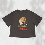 Boot Scootin Kitties Boxy Crop Top