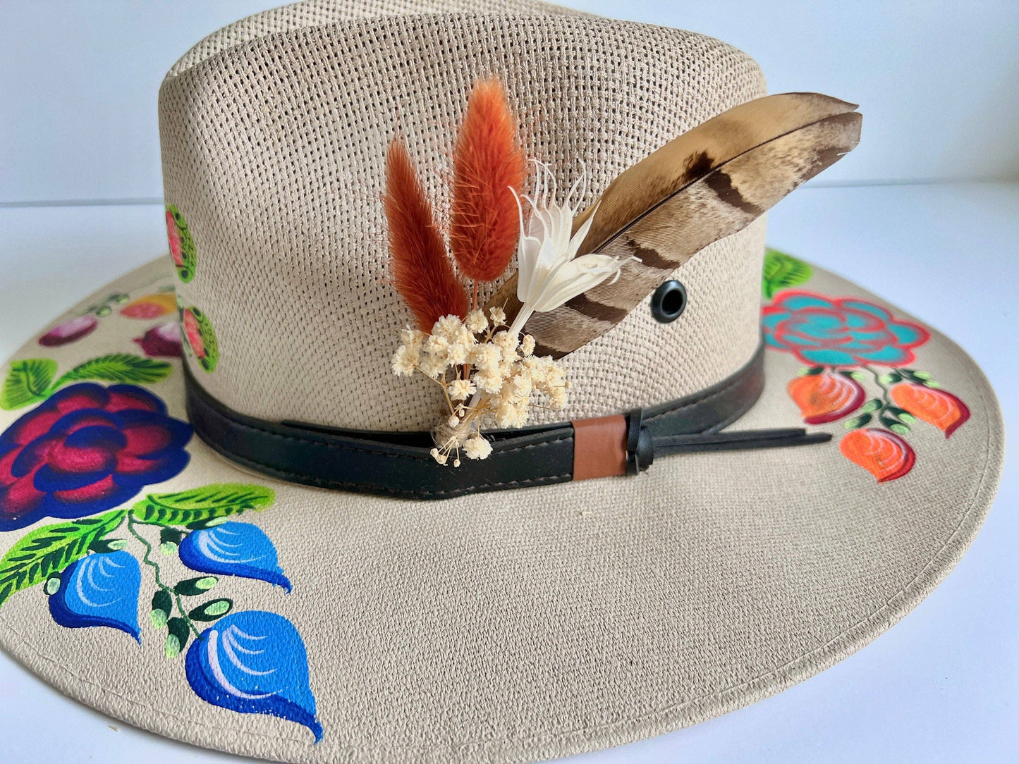 Hat feathers - Rust and Neutral "Terracotta"