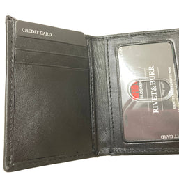 Double Stitch Leather Trifold Wallet