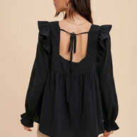 Tie-Back Ruffle Shirt