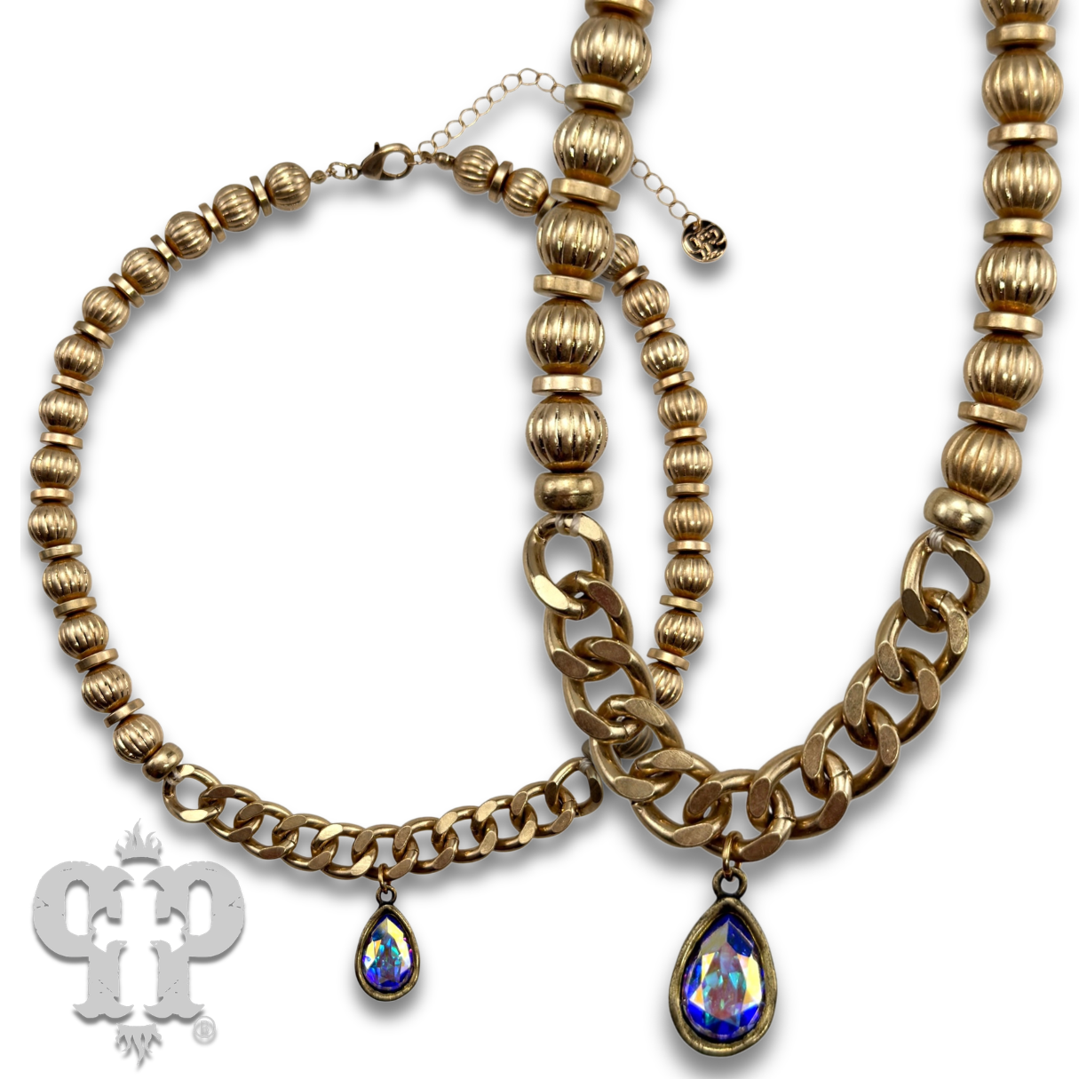 Swarovski® crystals Bead & Chain Necklace