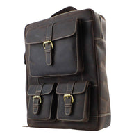 Hunter Leather Backpack with Front Pockets