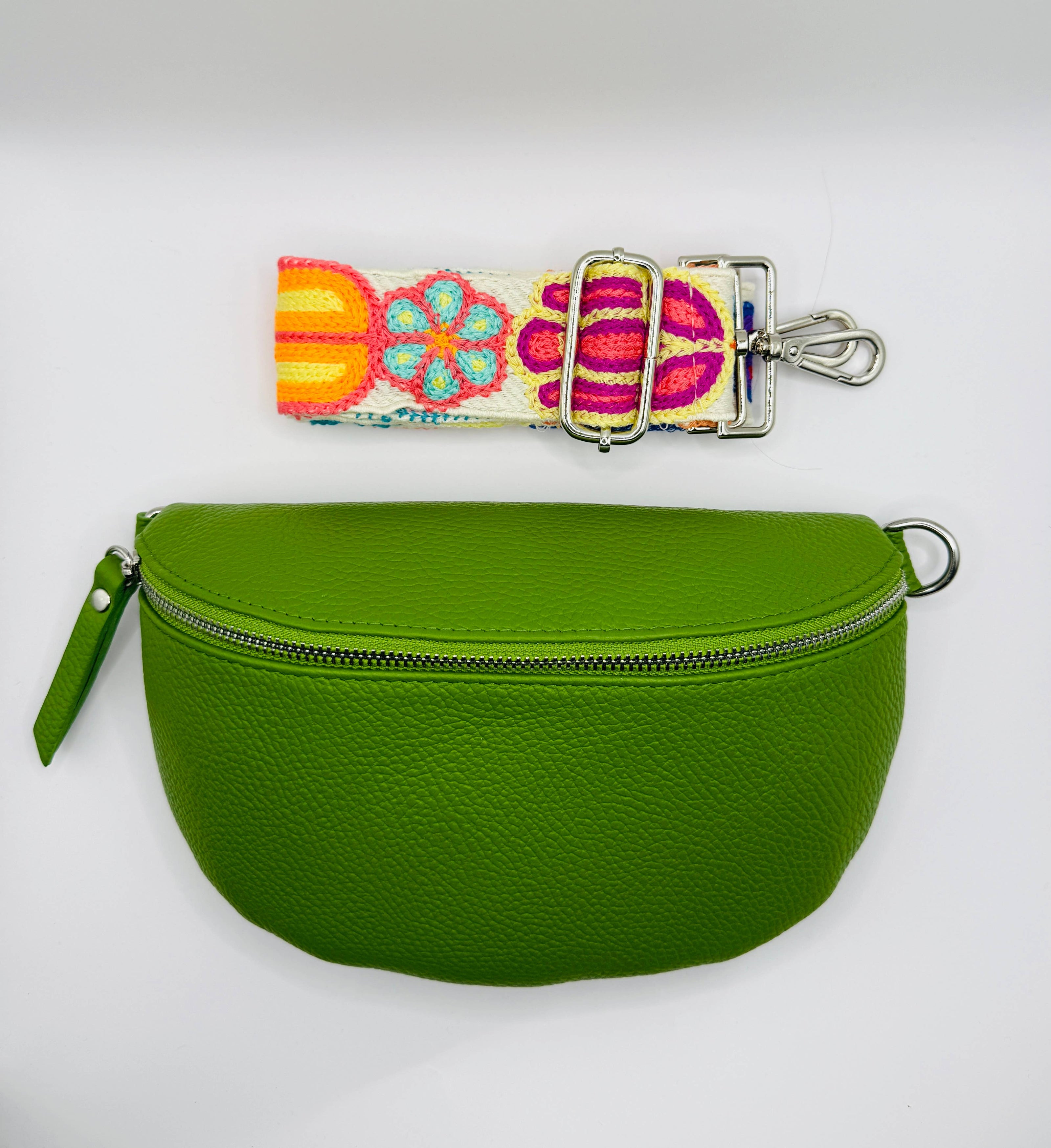 Textured Floral Adjustable Purse Strap