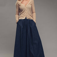 Lace Trim Button-Front Ribbed Knit Top