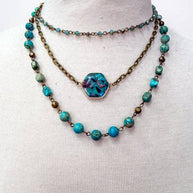 Janet Short Necklace-Turquoise