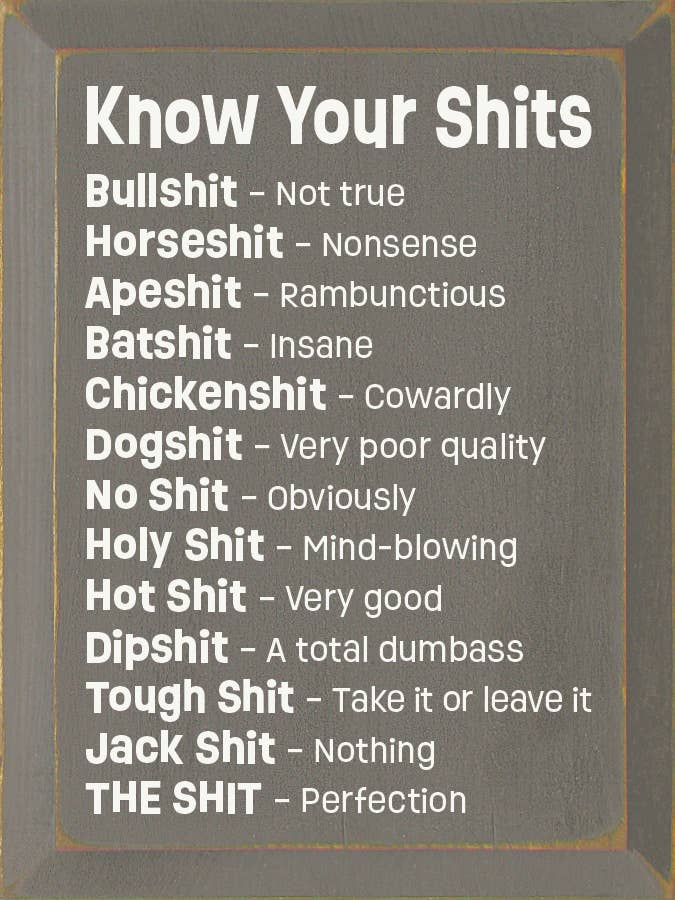 Know Your Shits Sign