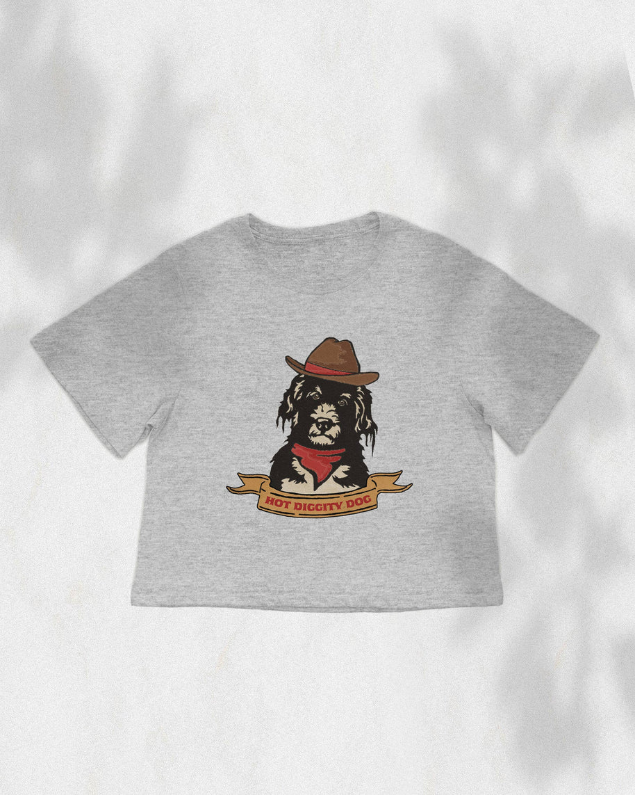 Hot Diggity Dog Cowboy Boxy Crop Top