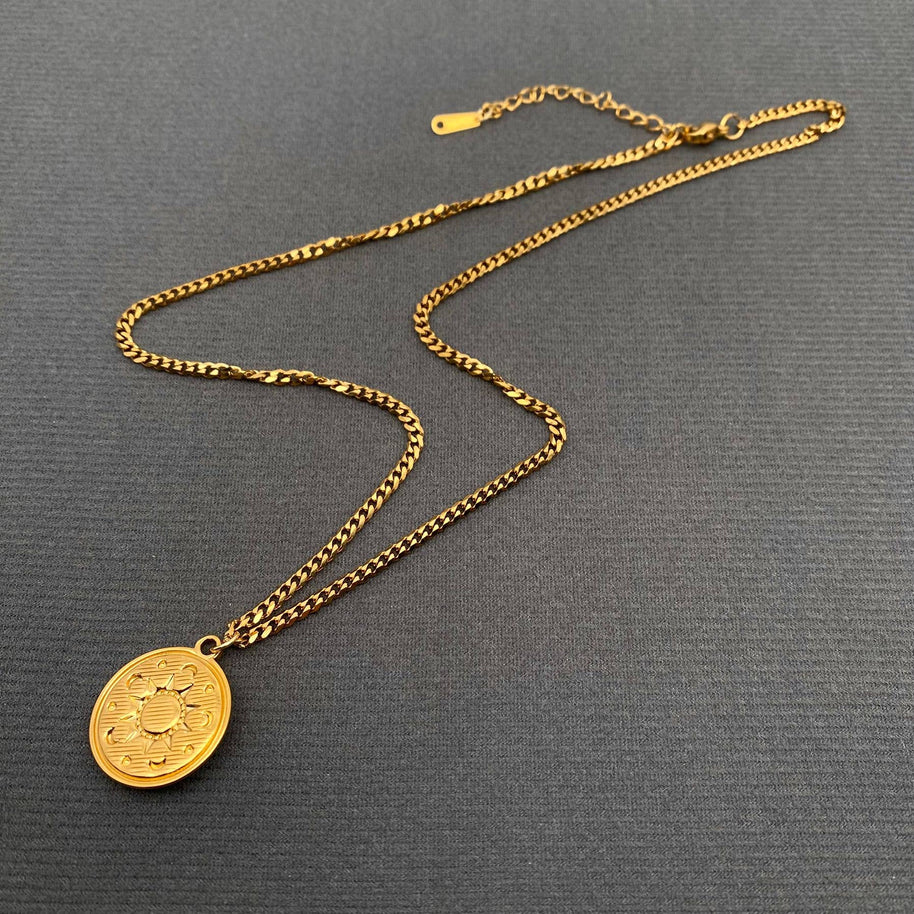18K GP S.Steel Charm Necklace