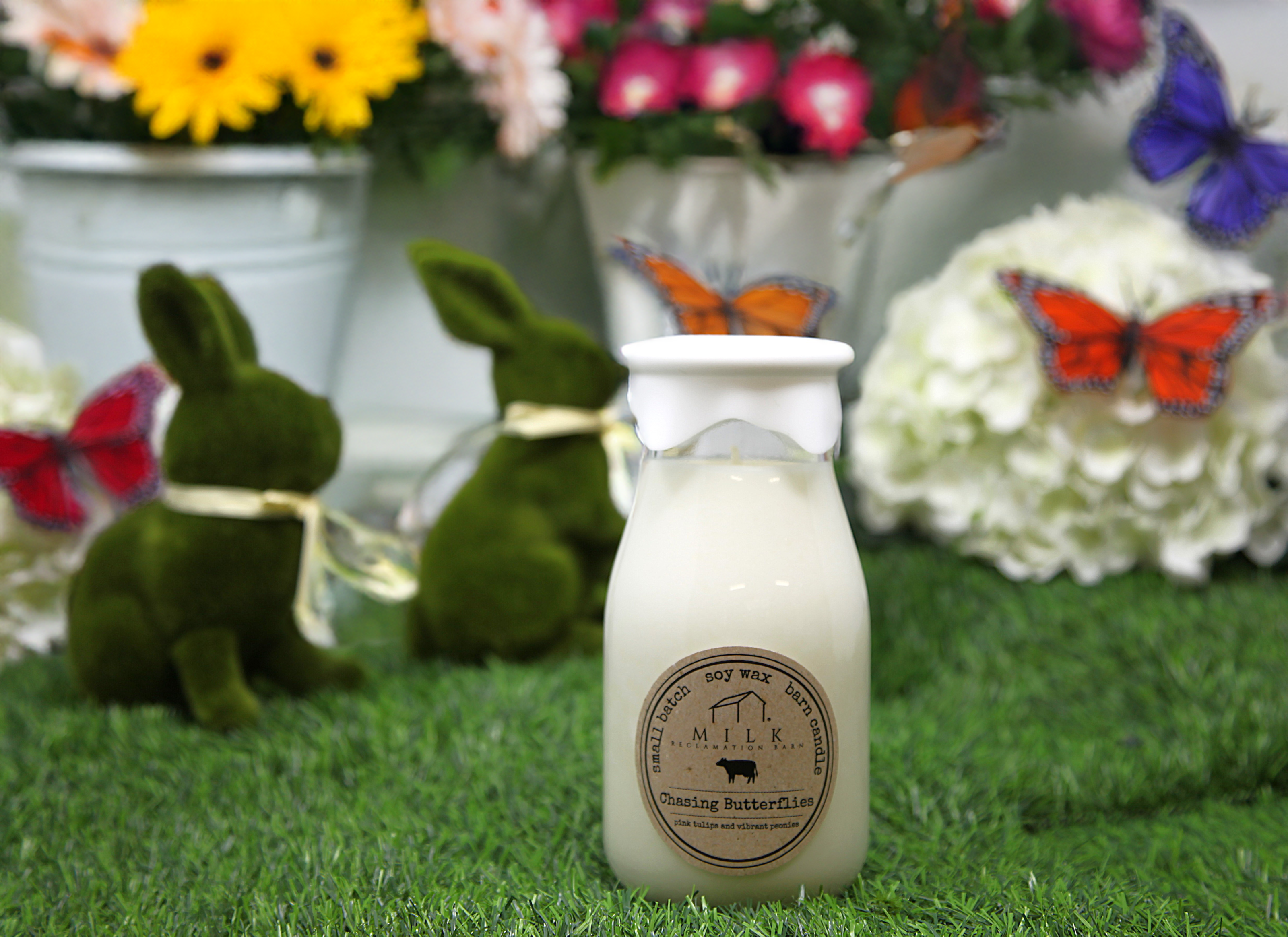 Milk Bottle Candle, Chasing Butterflies
