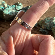 Beautiful Handmade Peacock Dahlia Rectangle Sterling Silver Adjustable Ring