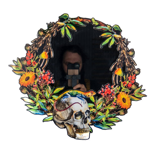 Mirror, Skull & Flowers