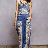 Patchwork & Studs Overalls