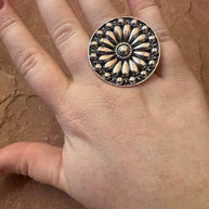 Beautiful Handmade Sterling Silver Adjustable Ball Ring