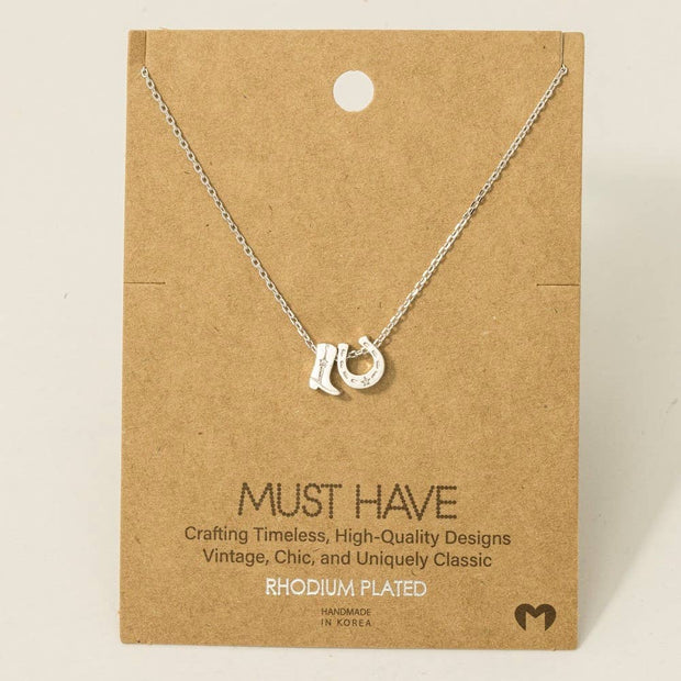 Boots Horse Shoe Charm Necklace