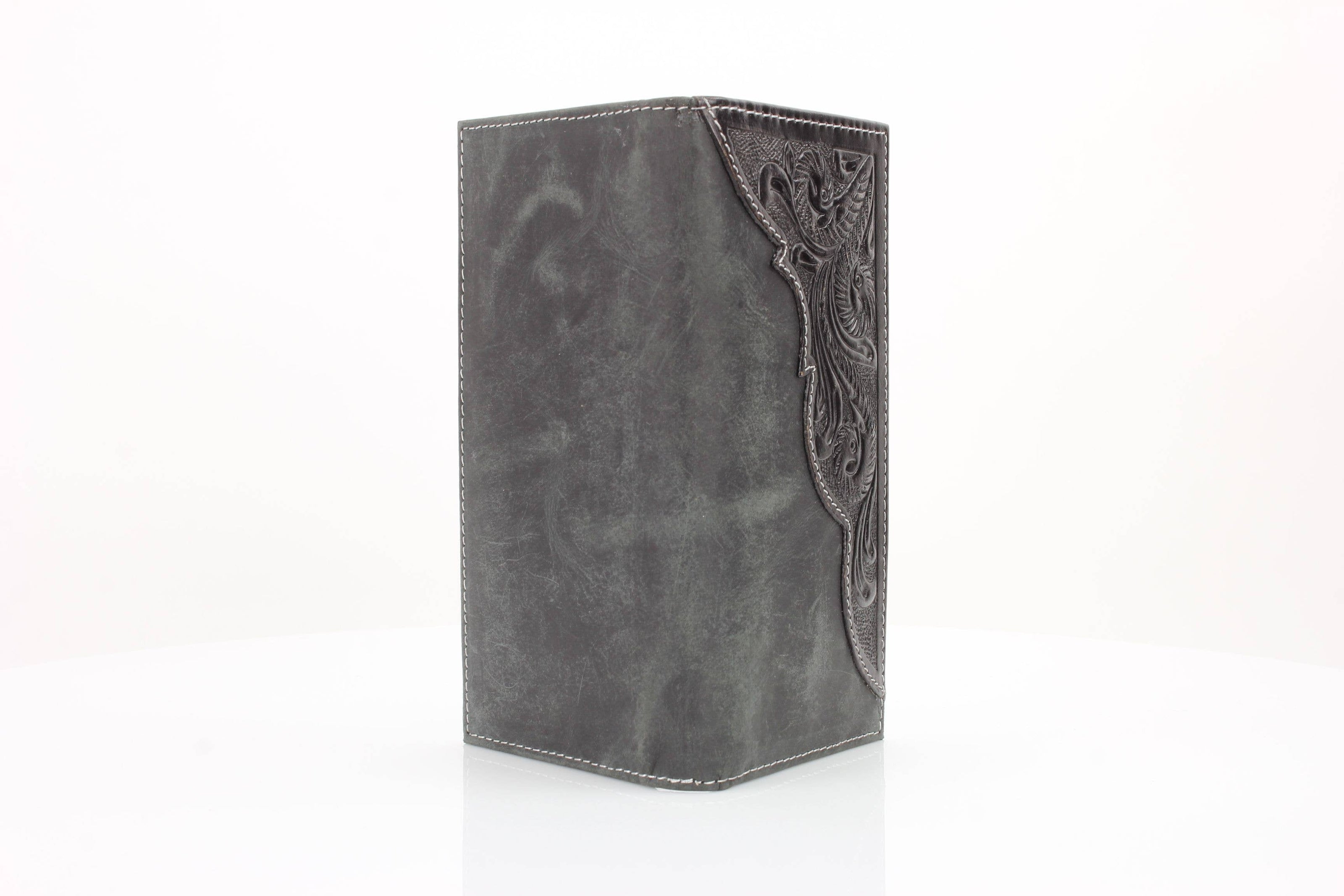 Oil Pull Up Tooled Leather Accent Rodeo Wallet