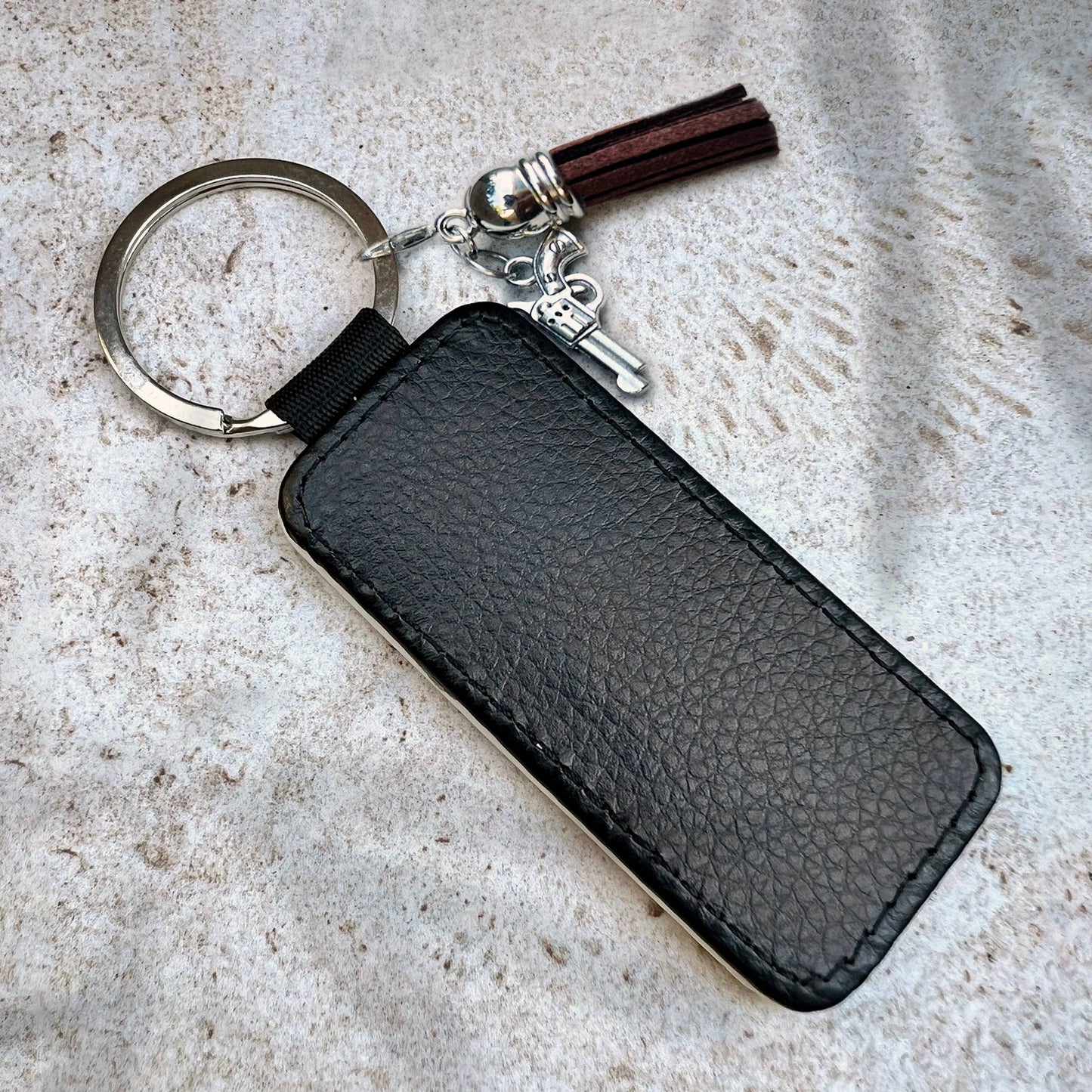 Cluster Funk Studio - Opossum Cowboy Faux Leather Keychain